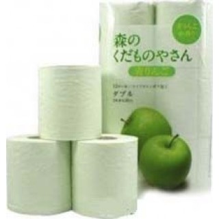 Туалетная бумага двухслойная FUJIEDA SEISHI, аромат зеленое яблоко, 27,5 м, 12 рулонов